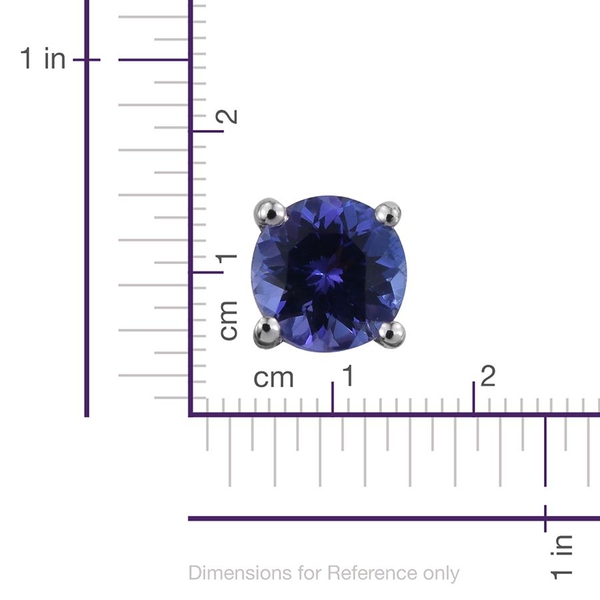 9K W Gold Tanzanite (Rnd) Stud Earrings (with Push Back) 1.000 Ct.