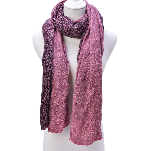 Pink and Black Colour Scarf (Size 210x70 Cm)