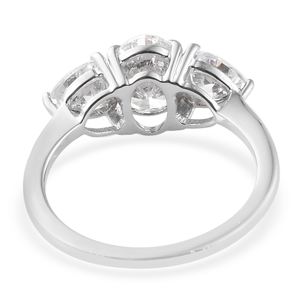 Lustro Stella - 9K White Gold (Ovl 8x6 mm) Ring Made with Finest CZ