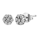 3 Piece Set - Diamond Ring, Pendant with Chain (Size 20) and Stud Earrings (with Push Back) in Rhodium Overlay Sterling Silver 0.17 Ct, Silver Wt. 5.93 Gms