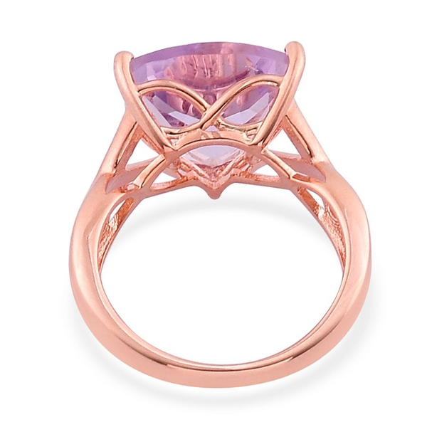 Rose De France Amethyst (Trl) Solitaire Ring in Rose Gold Overlay Sterling Silver 5.250 Ct.