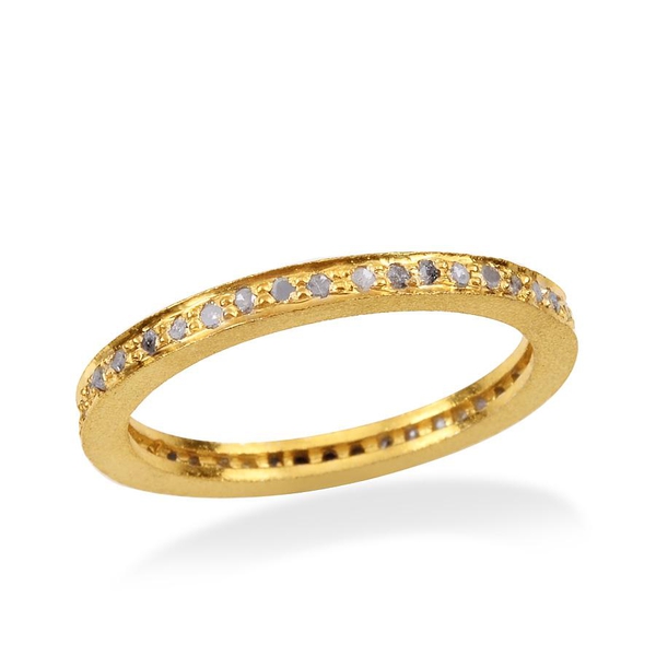 Diamond (Rnd) Full Eternity Band Ring in Yellow Gold Overlay Sterling Silver 0.500 Ct.