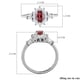 Rubellite and Natural Cambodian Zircon Ring in Platinum Overlay Sterling Silver.