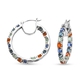 Multi Colour Kyanite Hoop Earrings in Platinum Overlay Sterling Silver 8.570 Ct. Silver Wt. 8.30 Gms