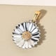 Diamond Floral Pendant in Platinum and Gold Overlay Sterling Silver