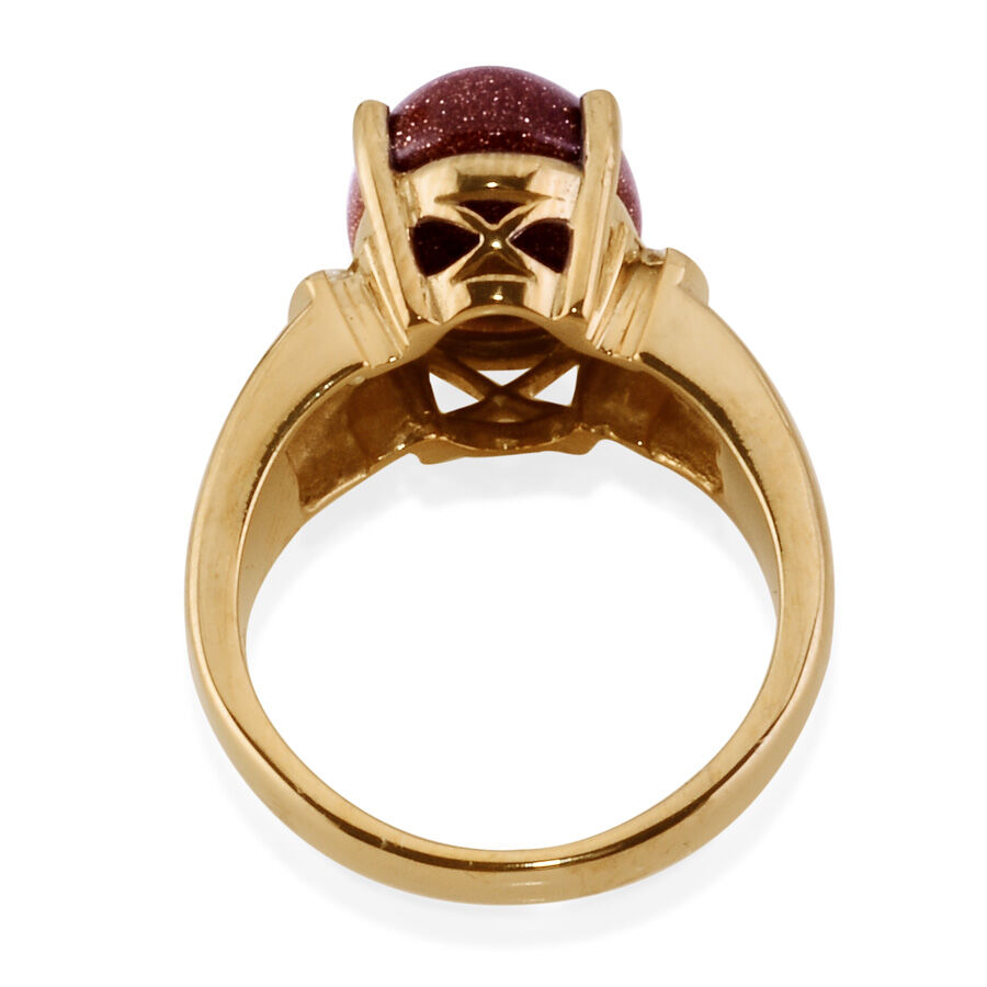 KARIS Collection - Gold Sandstone Simulated Diamond Gold Bond Brass Ring   5.030  Ct.