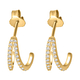 ELANZA Simulated Diamond Earrings ( With Push Back) in Yellow Gold Overlay Sterling Silver