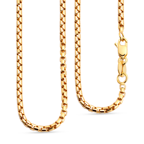 JCK Vegas Collection 9K Yellow Gold Venetian Box Chain (Size 20) With Lobster Clasp, Gold wt. 3.40 G
