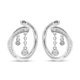 LucyQ Fluid Collection - Moissanite Earrings with Clasp in Rhodium Overlay Sterling Silver, Silver W