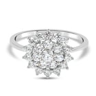 Lustro Stella Rhodium Overlay Sterling Silver Ring (Size N) Made with Finest CZ 1.61 Ct.
