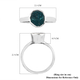Artisan Crafted Blue Polki Diamond Ring in Platinum Overlay Sterling Silver 0.50 Ct.