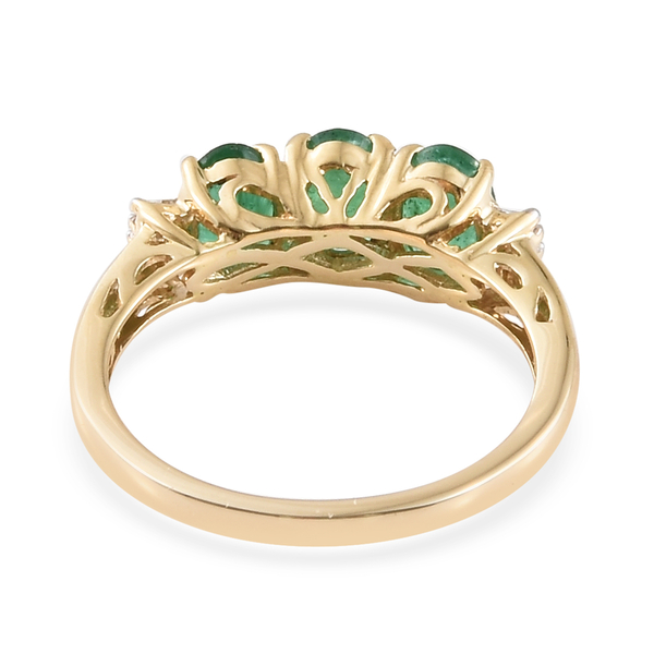 9K Yellow Gold AA Premium Santa Terezinha Emerald (Ovl), Diamond Ring 1.250  Ct.