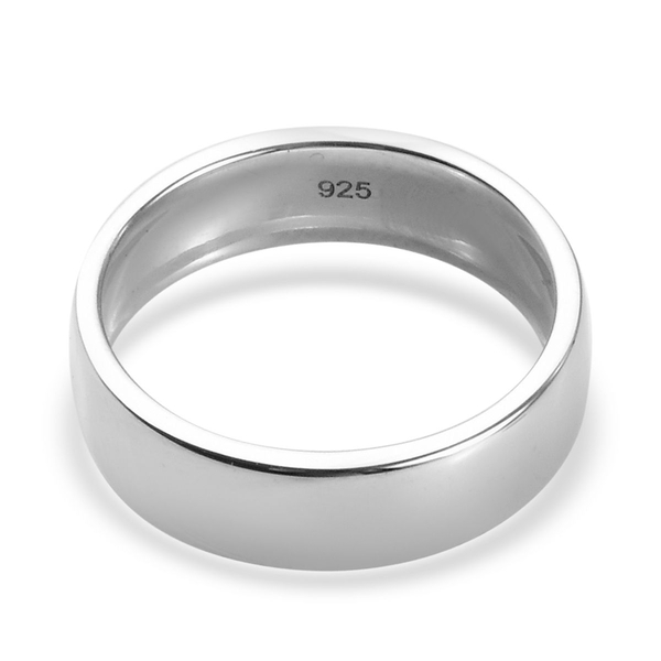 Platinum Overlay Sterling Silver Band Ring, Silver wt. 3.00 Gms