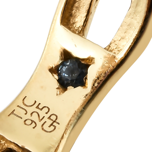 GP Amethyst (Ovl), Kanchanaburi Blue Sapphire Ring in 14K Gold Overlay Sterling Silver 8.270 Ct.