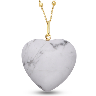 White Howlite Pendant with Chain Mix Metal  37.000  Ct.