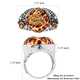 Sajen Silver Leopard Gold Druzy Collection  - Agate, Quartz Doublet Ring in Rhodium Overlay Sterling Silver 24.40 Ct,  Silver Wt. 10.50 Gms