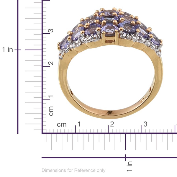 Tanzanite (Ovl), Diamond Ring in 14K Gold Overlay Sterling Silver 2.760 Ct.