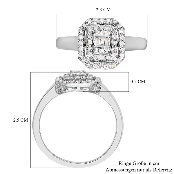9K White Gold SGL CERTIFIED Diamond (I3/G-H) Ring 0.26 Ct.