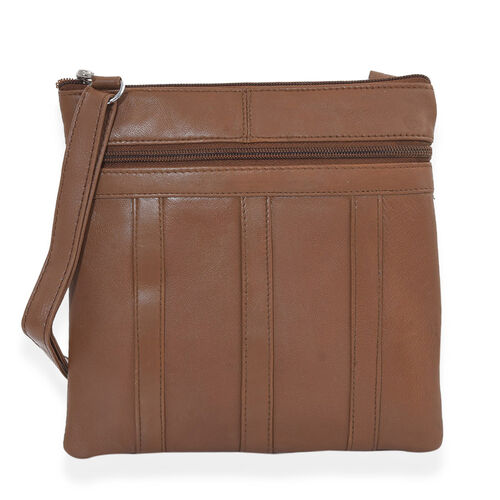 100% Genuine Leather Brown Colour Crossbody Bag (Size 21.5x20 Cm) - 3236962 - TJC