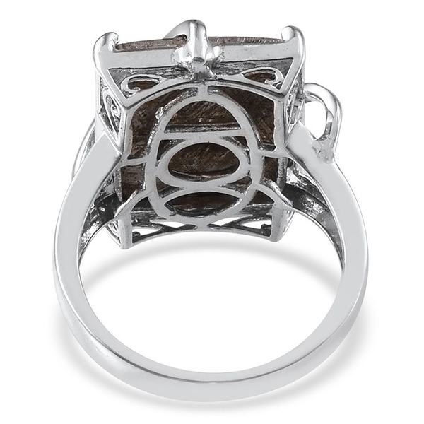 Meteorite (Bgt) Ring in Platinum Overlay Sterling Silver 18.500 Ct.
