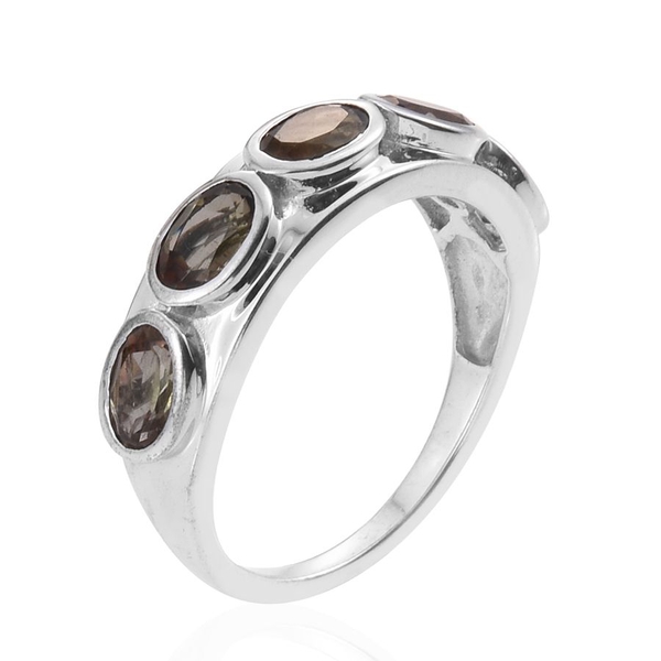 Jenipapo Andalusite (Ovl) 5 Stone Ring in Platinum Overlay Sterling Silver 2.250 Ct.