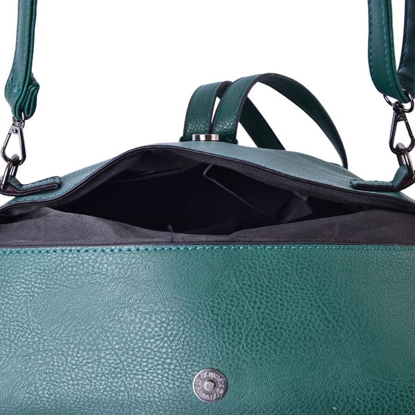 Celina Teal Green Crossbody Bag with Adjustable and Removable Strap (Size 24x19.5x6 Cm)