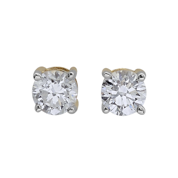 ILIANA 18K Y Gold IGI Certified Diamond (Rnd) (SI-G-H) Stud Earrings (with Screw Back) 0.500 Ct.