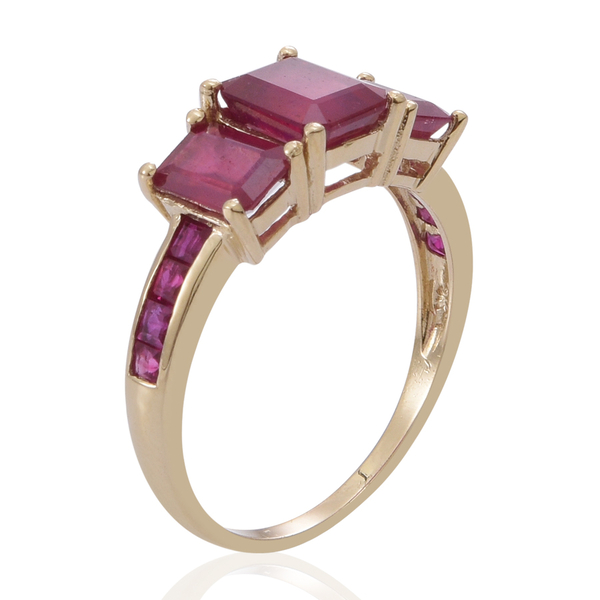 9K Y Gold African Ruby (Oct 5.20 Ct), Ruby Ring 6.000 Ct.