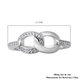 ELANZA Simulated Diamond Interlocked Ring in Rhodium Overlay Sterling Silver