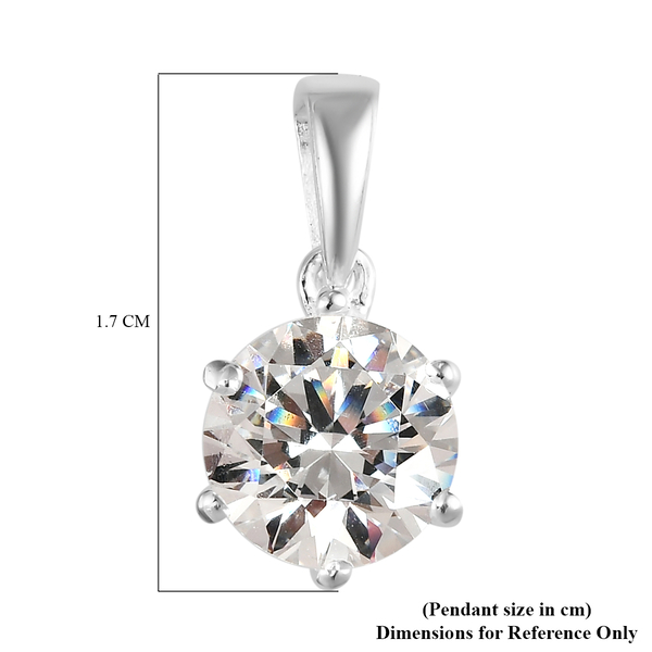 Lustro Stella Sterling Silver Pendant Made with Finest CZ 3.38 Ct.