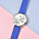 STRADA Japanese Movement Butterfly Pattern Dial White Austrian Crystal Studded Water Resistant Watch with Blue Colour Strap