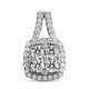 Lustro Stella Platinum Overlay Sterling Silver Cluster Pendant Made with Finest CZ 2.02 Ct.