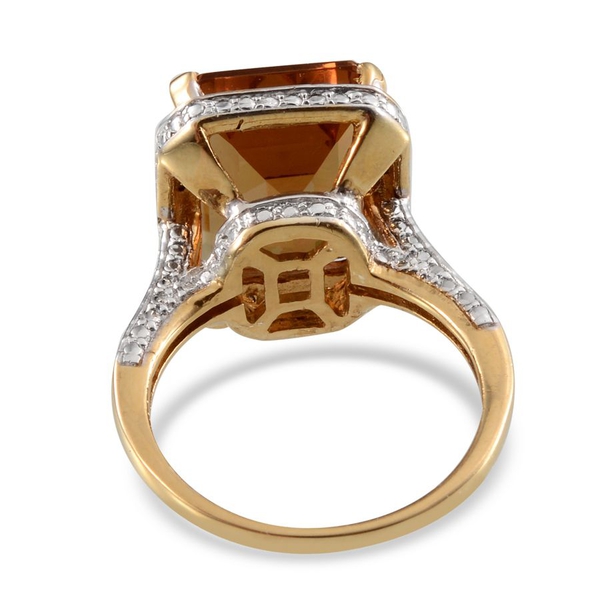 Alexite (Oct 13.50 Ct), Diamond Ring in 14K Gold Overlay Sterling Silver 13.550 Ct.