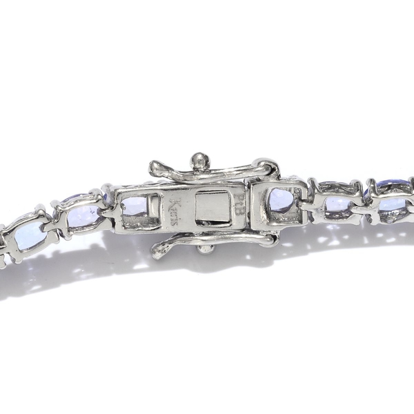 Tanzanite (Ovl) Bracelet (Size 7.5) in Platinum Bond 7.250 Ct