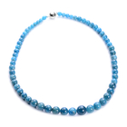 One Time Deal - Neon Apatite Necklace (Size 20) with Magentic Lock in Rhodium Overlay Sterling Silve