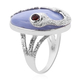 Sajen Silver GEM HEALING Collection- Blue Lace Agate and Mozambique Garnet Ring in Sterling Silver 38.00 Ct, Silver wt. 10.50 Gms