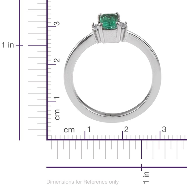 RHAPSODY 950 Platinum Boyaca Colombian Emerald (Oct 0.60 Ct), Diamond Ring 0.750 Ct.