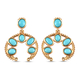 Arizona Sleeping Beauty Turquoise Dangling Earrings (with Push Back) in Yellow Gold Overlay Sterling