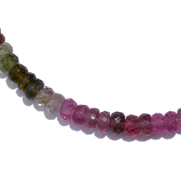 Multi Tourmaline Necklace (Size 18) in Platinum Overlay Sterling Silver 44.910 Ct.