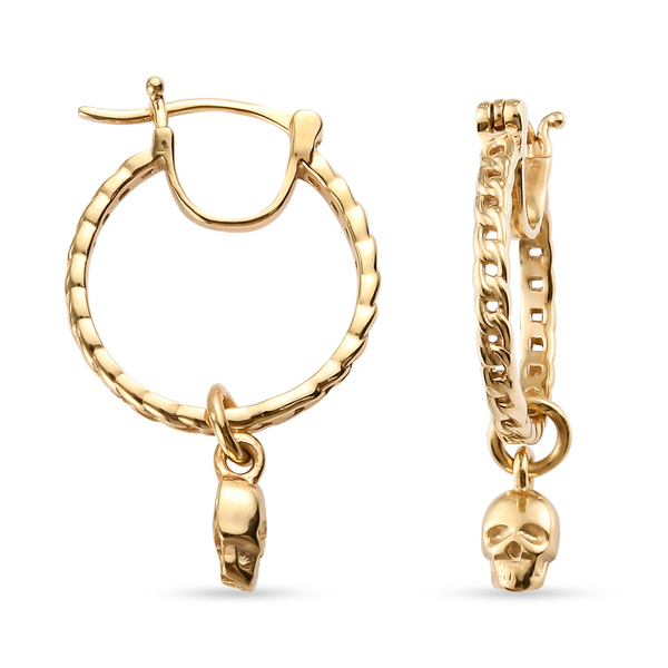 14K Gold Overlay Sterling Silver Hoop Earrings (With Clasp)