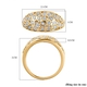 Diamond (Rnd) Dome Ring in Platinum and Yellow Gold Vermeil Overlay Sterling Silver