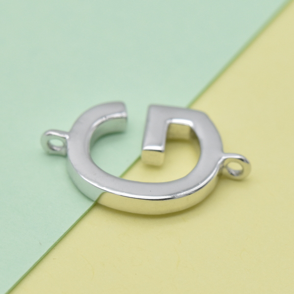 Platinum Overlay Sterling Silver Initial G Charm