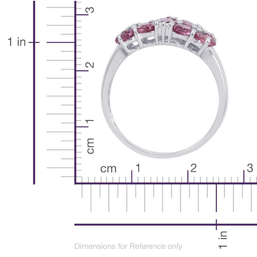Malaya Garnet (Ovl), Diamond Ring in Platinum Overlay Sterling Silver 2.020 Ct.