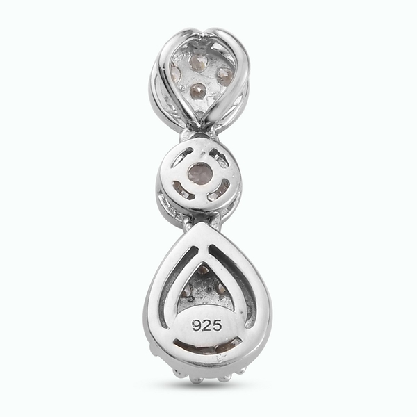 Lustro Stella Platinum Overlay Sterling Silver Pendant Made with Finest CZ 1.51 Ct.