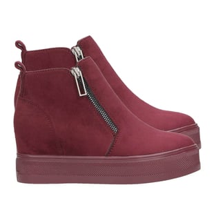 Manchester Closeout Ankle Flat Boots - Burgundy
