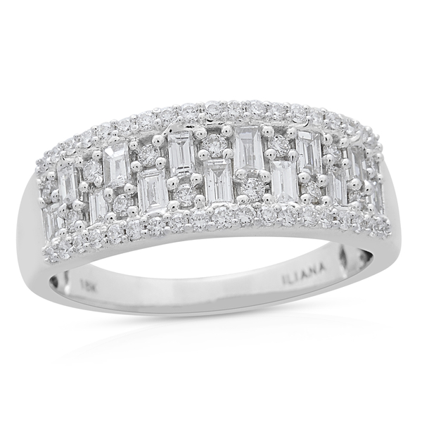 ILIANA 1 Carat Diamond Cluster Ring in 18K White Gold 5 Grams IGI Certified SI GH