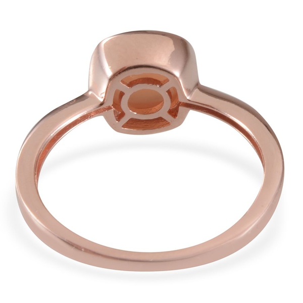 Mitiyagoda Peach Moonstone (Cush) Solitaire Ring in Rose Gold Overlay Sterling Silver 2.500 Ct.