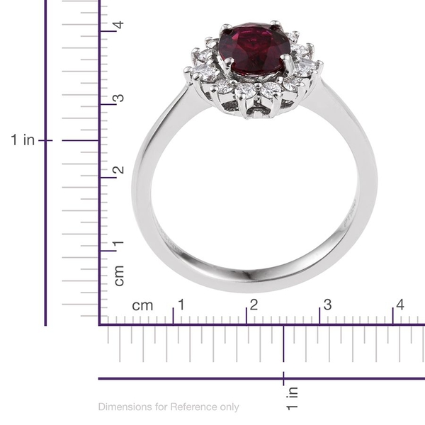 RHAPSODY 950 Platinum 1.25 Carat Rare Rubelite Oval Halo Ring, Diamond VS E-F Ring.