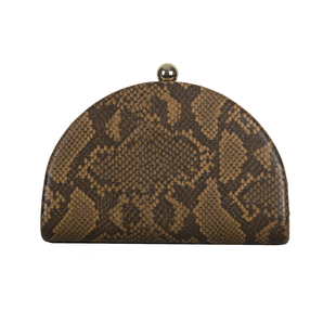 Bulaggi Collection Quince Camel and Black Snake-Skin Pattern Clutch Bag