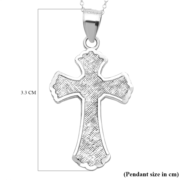 Sterling Silver Cross Pendant with Chain (Size-18)